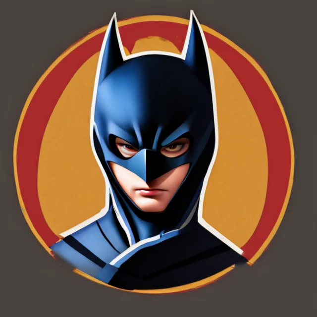 Masterpiece, Batman, Portrait, Darkbackground, Flat Illustra...
