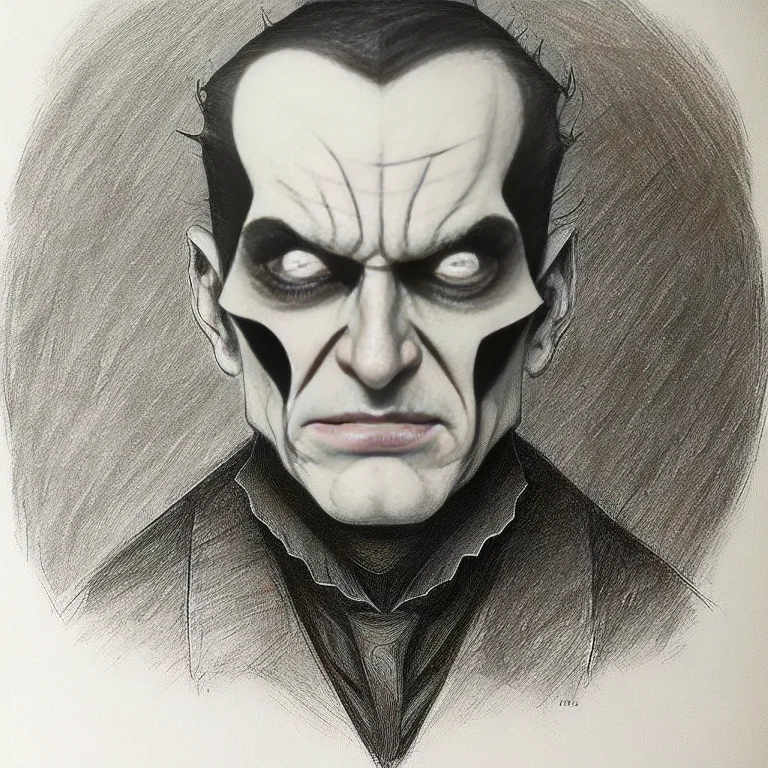 Portrait Of An Evil Man, Drawing, Detailed Loramonochrome .5...