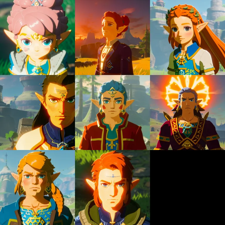 Botw Style A Stunning Intricate Full Color Portrait Of A Blu...