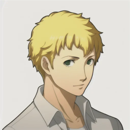 1boy, Blonde Hair1.3, Portrait, White Background0.1, Closed...