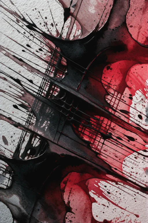 An Abstract Macro Shot Of Chaotic Ink Wash Bleeding Across A...