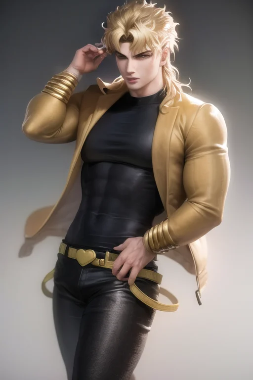 Realistic, Masterpiece, Best Quality, 1boy, Solo, Dio, Jacke...