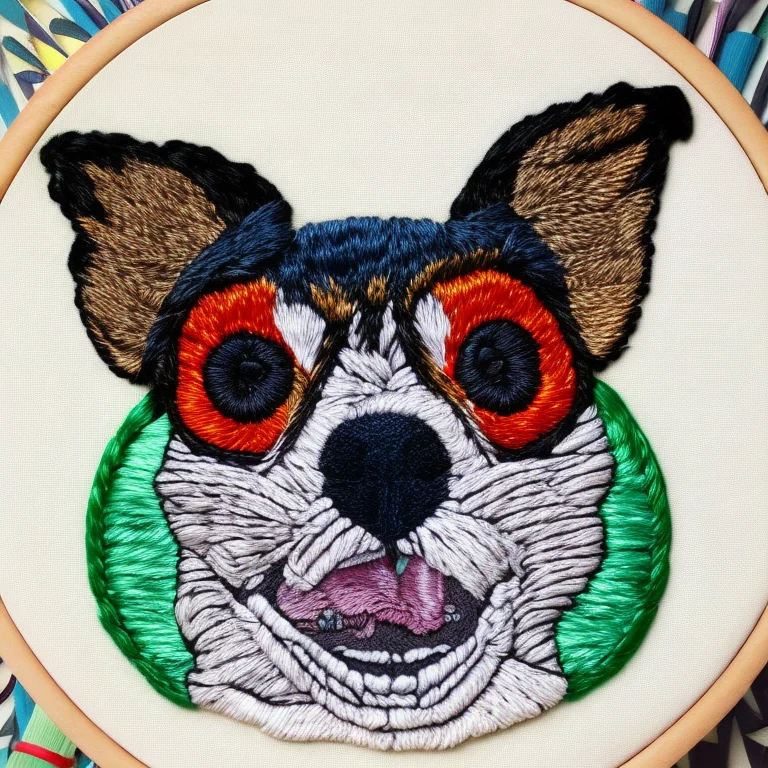Chiwawa Dog With Bulging Crazy Psycho Eyes, Embroidery By Em...