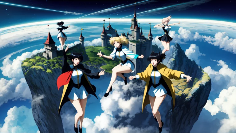 High Angle Glitchstick0.3 Anime1, Group Of 2 Woman1 2 Man1 A...