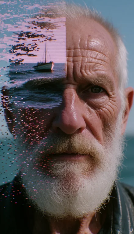 Cath0seance, A Close-up Portrait Of An Old Fisherman With A...