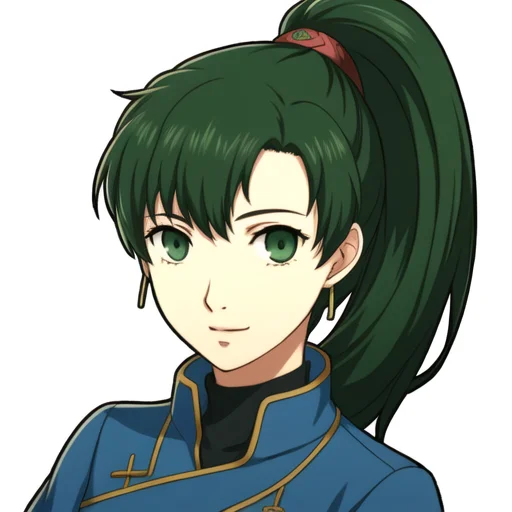 1girl, Portrait, Solo, White Background, Lyn Fire Emblem, Gr...