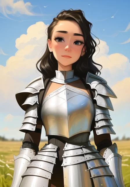 Young Woman, Valkyrie Armor, Sky With Clouds, Art By Sdaa3hy...
