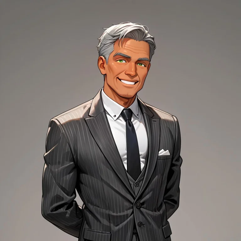 Greyhair, 1male, Middle Aged Man, Wearing Fine Suit, Smiling...