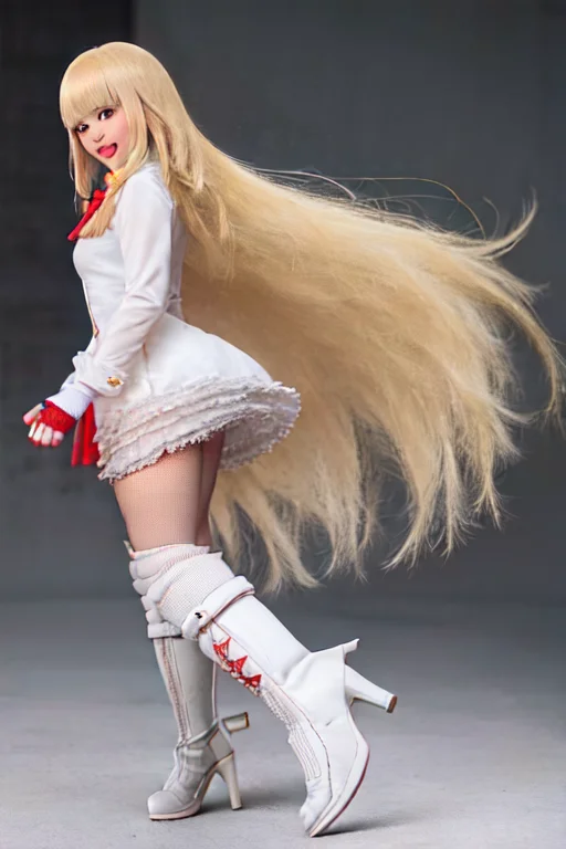 Loralast21,1girl,bangs,blonde Hair,blunt Bangs,boots,bowtie,...