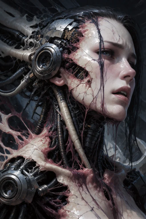 A Woman Undergoing Forced Cybernetic Corruption, Anime Style...