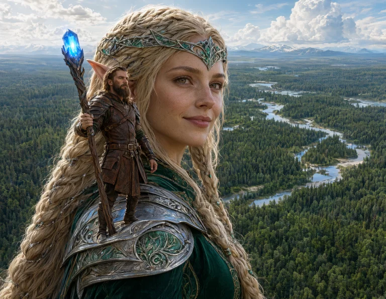 Cinematic Epic Fantasy Style Photography. A Confident Bearde...