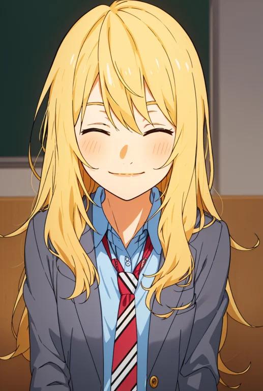 Kaori,1girl, Solo, Blondehair,longhair,school Uniform,facial...