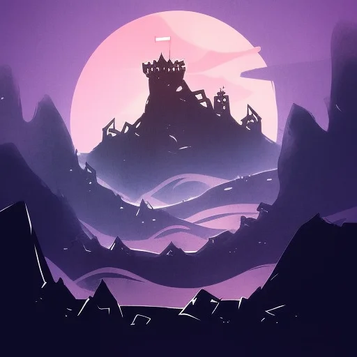 Darkflatartai Moutains With A Castle On Top