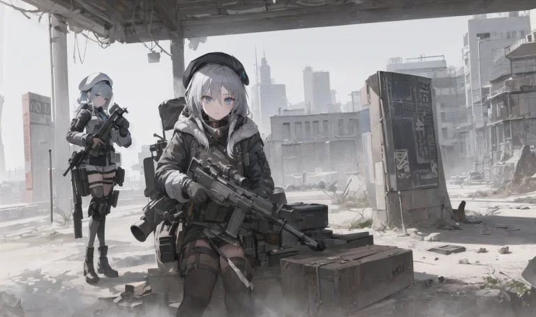 Masterpiece, Best Quality,1girl, Blue Eyes, Silver Hair, Cyb...