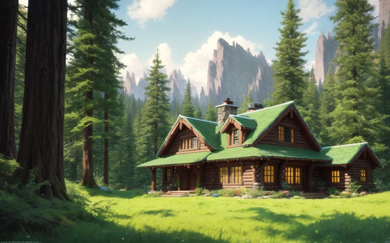 Elf House, Spruce Forest, Mountains, Modelshoot Style, Extre...
