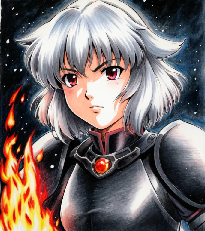 Highres, Best Quality, Traditional Media, 1girl, Warrior, Bl...