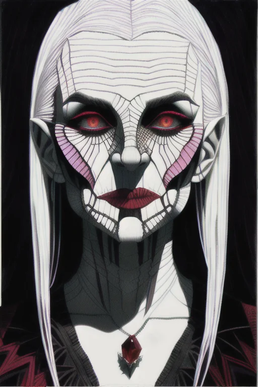 Vampire, Old, Evil, Showing Fangs Detailed, Intricate Jubbsl...