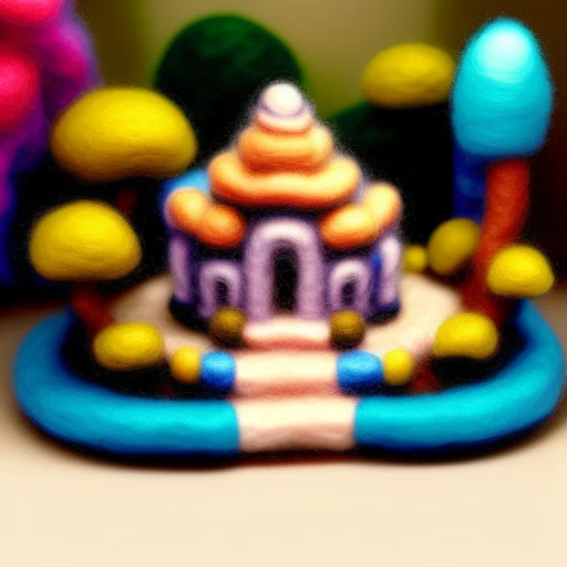 Miniwool Style Of A Beautiful Temple In The Jungle, By Thoma...
