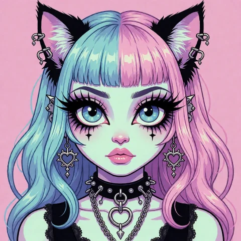 Generation Modekrea2txt2img Positive Promptpastelg0th Cat Mo... — Stable Diffusion AI Prompt: Generation Mode:krea2_txt2img Positive Prompt:PastelG0th cat Model:Krea-2 Turbo...