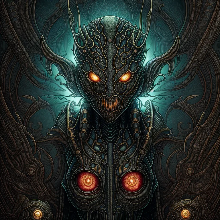 Front View The Aliens Female, Glowing Eyes 1.1 Portrait, Sym...