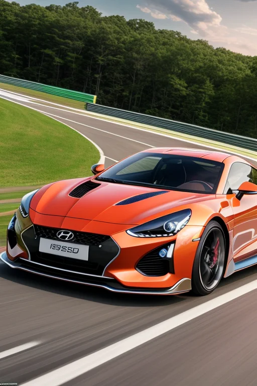 Hyundai Future Sports Car In The Race, Masterpiece, Portrait...