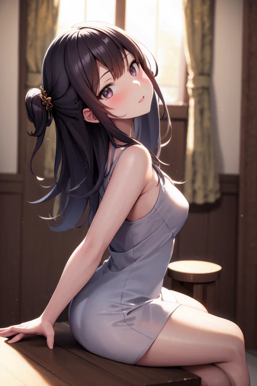 Masterpiece, Best Quality, Highres, 1girl, Sitting, From Sid...