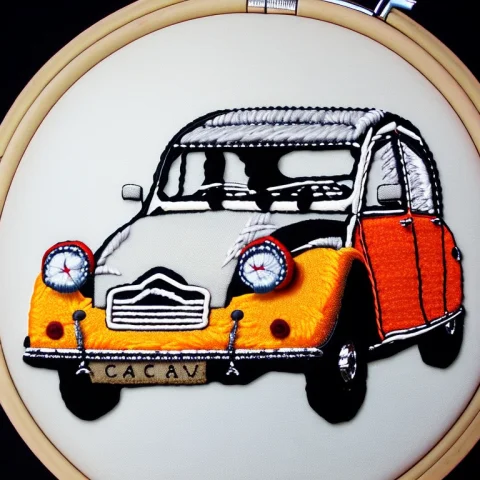 Citroen 4cv, Embroidery By Embarg — Stable Diffusion AI Prompt: citroen 4cv, embroidery by embarg