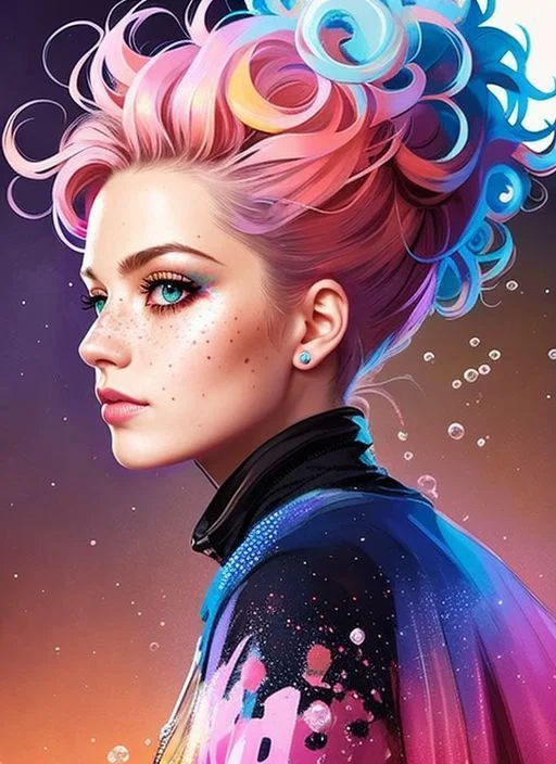 Freckles, Drunken Beautiful Woman As Delirium From Sandman,...