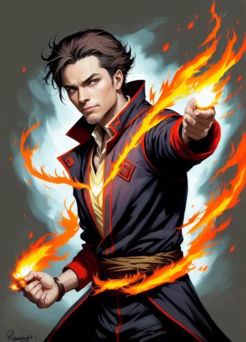 Semi Realistic Digital 2d, Fire Sorcerer, Elegant And Beauti... — Stable Diffusion AI Prompt: semi realistic digital 2d, fire sorcerer, elegant and beautiful, (perfect compos...