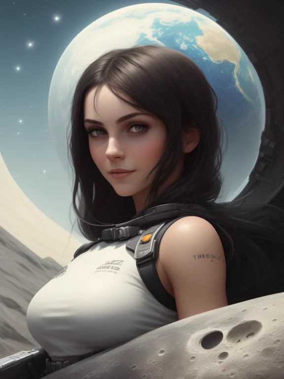 Wite Skin, Tomboy Lies On A Lounger On The Moon, Big Eyes, C...