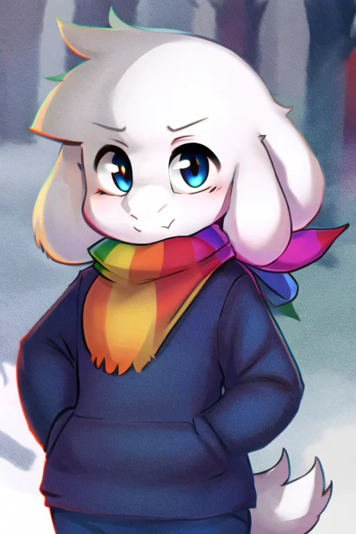 Lorassasriel1, Scarf, Anthro, Whitehair