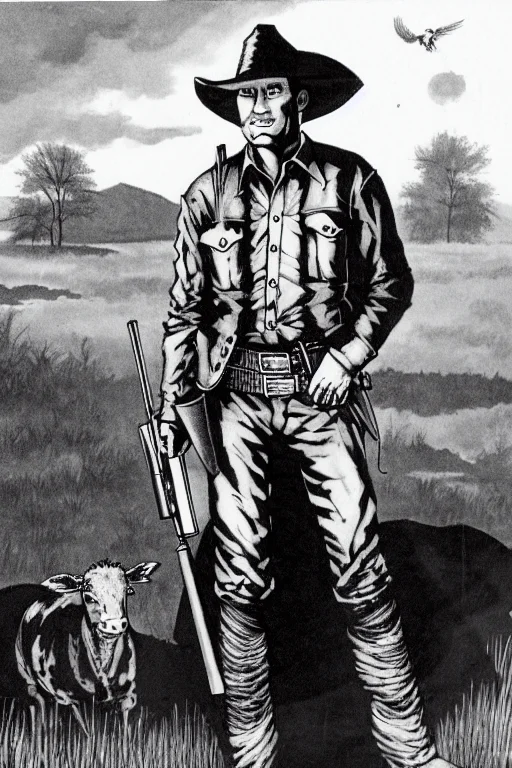 Therpgchargenesafart0.7 An Old-time Cowboy In A Jacket And A...