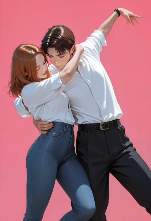 Duet Pose, 1girl, 1boy, Couple, Dynamic Pose,