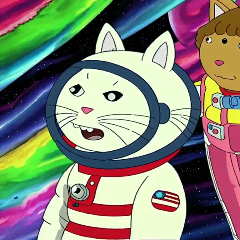 A Fluffy Astronaut Alien Cat From Another Galaxy, Very Detai...