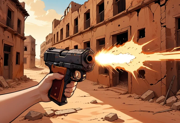 Side View Close-up Of Just The Girls Hand, Hand With Gun, Gi...