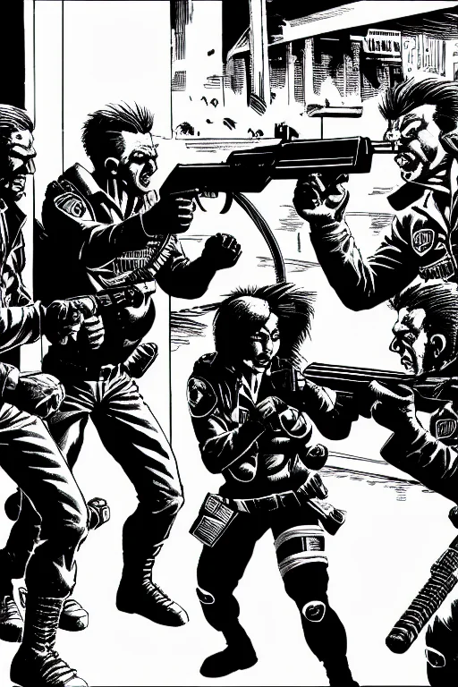 Theoldshadowrunstyles1.0 Police, With A Gun Fighting A Gang