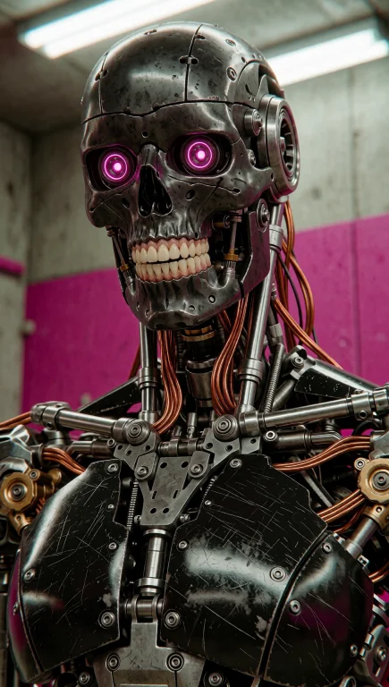 Dcsc1f1. Medium Close-up, Eye-level View Of A Humanoid Robot...