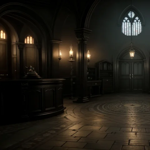 H0glegacyv2,inside,circular Room — Stable Diffusion AI Prompt: (H0GLEGACYv2),(inside),(((circular room)))
