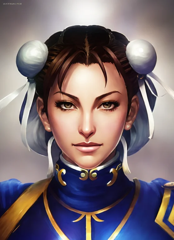 Closeup Face Portrait Of Sks Woman, Street Fighter, Smooth S...