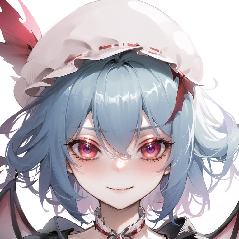 Remilia Scarlet, Bat Wings, Vampire, Short Hair, Blue Hair,...
