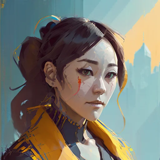 A Colorful Vibrant Painting Of A Karenfukuhara By Craig Mull...