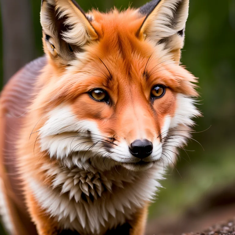 Award Winning Extreme Closeup Photo Of Fox In Forest, Soft L...