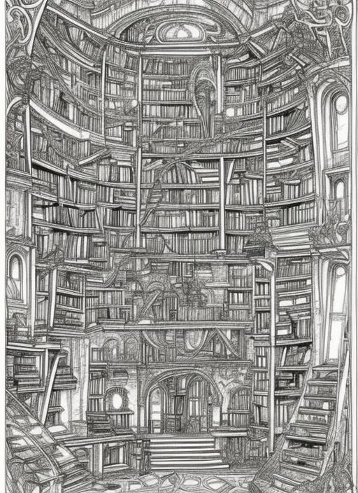 Sks Place, Library, Papers, Highly Detailed, Intricate, Hype...