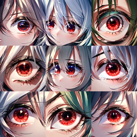 Loraeyesgen0.4 Masterpiece, Best Quality, Red Eye1.3, 1girl,... — Stable Diffusion AI Prompt: Masterpiece, best quality, (red eye:1.3), 1girl, close up eyes, looking a viewe...