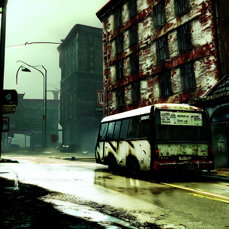 A Bus At The Bus Stop On A Uk Street, By Apocofy