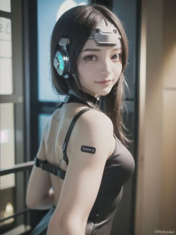 Cyborg1.5, Jumpsuit, Bob Cut, Cyberpunk1.4 ,lorazyd232chines... — Stable Diffusion AI Prompt: (cyborg:1.5), jumpsuit, bob cut, (cyberpunk:1.4) ,, (photorealistic:1.4), (best...