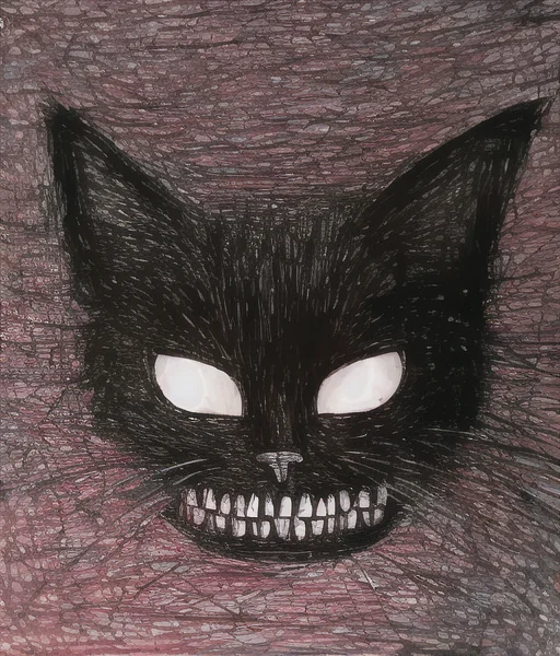 Cat1.2, Teeth, White Eyes, Cute, Madziowap, Drawingloramadzi...
