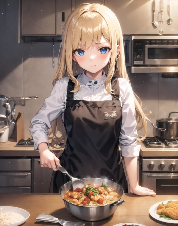 Masterpiece, Best Quality, 1girl, Cooking, Blonde Hair, Long...