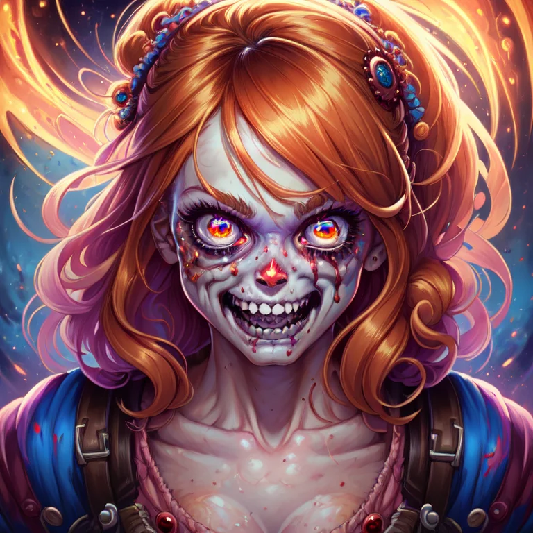 Highly Detailed Dan Mumford1.2 Portrait Of A Adorable Zombie...