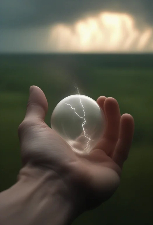 Hands Cupping A Small Contained Thunderstorm, Alla Prima, Ci...